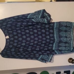 Boutique Navy and turquoise tunic in size 3X